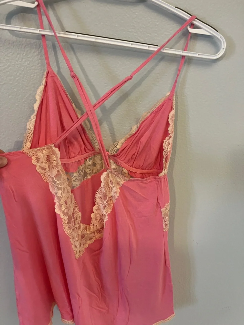 NWOT Victoria's Secret Pink Lace Trim Chemise